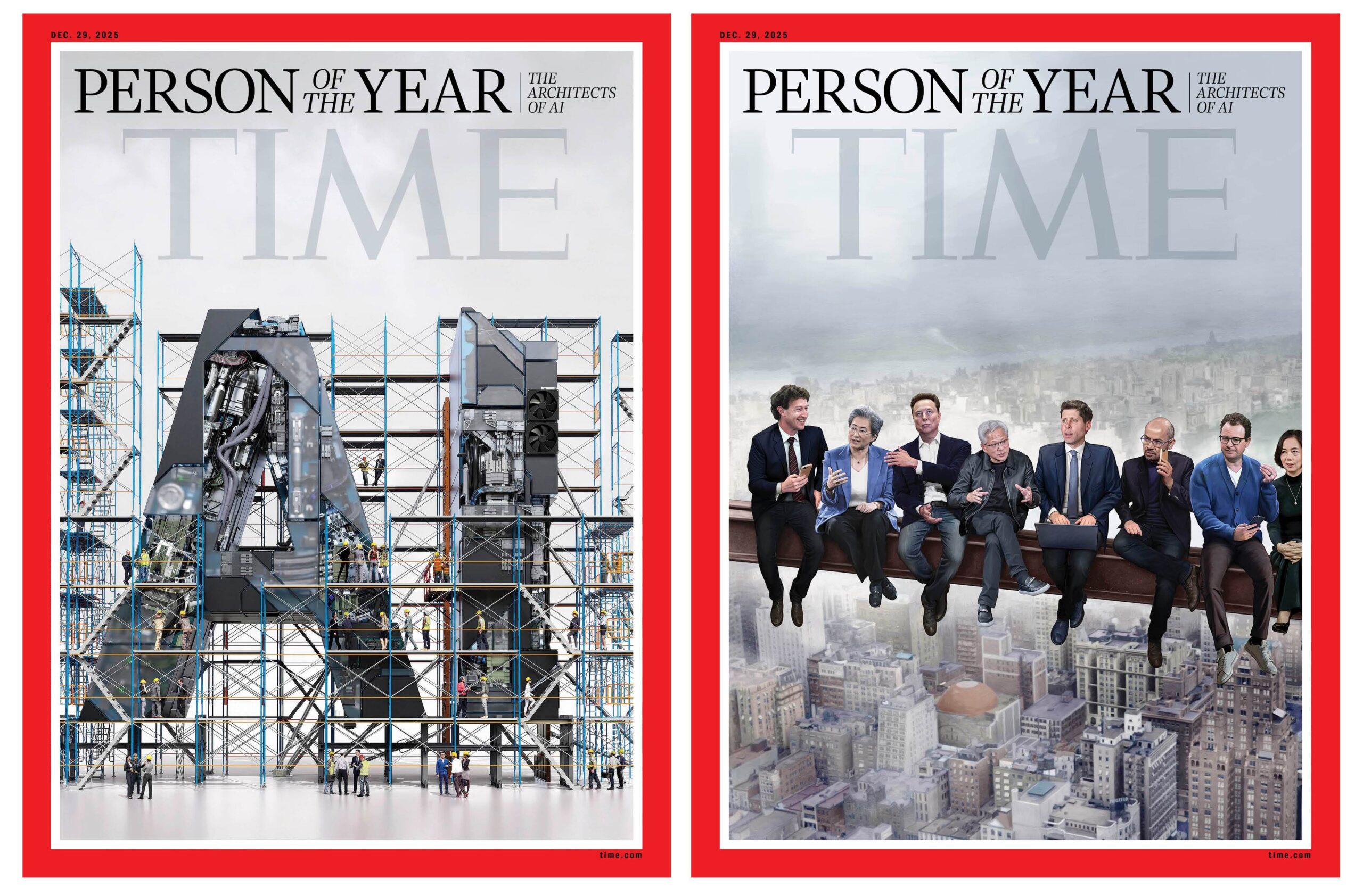 com-imagem-de-musk,-zuckerberg-e-ceos-de-big-techs,-revista-time-escolhe-‘arquitetos-da-ia’-como-pessoas-do-ano-em-2025