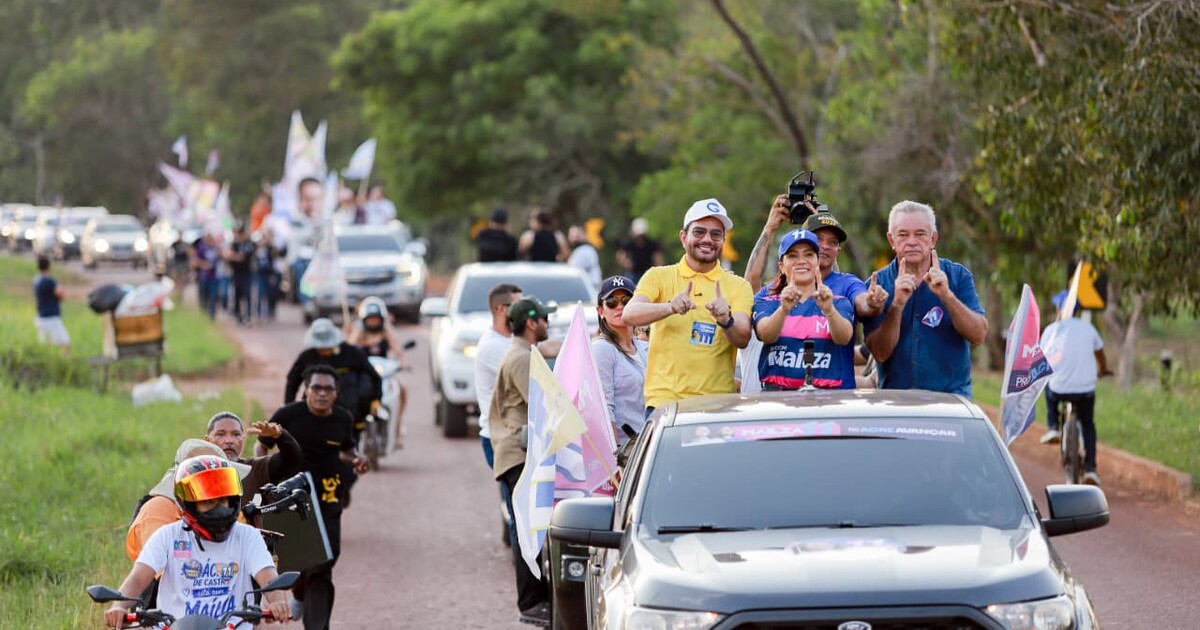 Mailza Assis durante carreata de campanha em Plácido de Castro